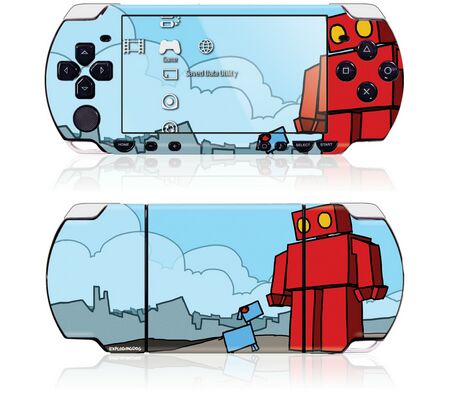 Sony PSP Slim / Lite GelaSkin Red Robot Leaving