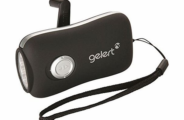 Gelert LED Wind Up Torch Camping Hiking Outdoors Equipment Accessory Compact Black One Size