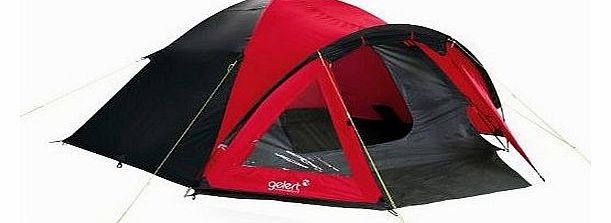 Gelert Rocky 3 Tent Festival Trek shelter - Mars Red/Charcoal