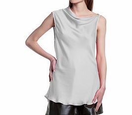 GENE White asymmetric sleeveless top