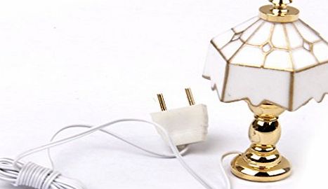 Generic 1:12 Dollhouse Miniature 12V Desk Lamp Light Vintage Style
