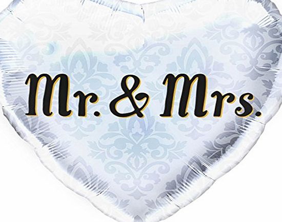 Generic 18 Inch Classic Love Mr amp; Mrs Wedding Party Elegant Heart Foil Balloon