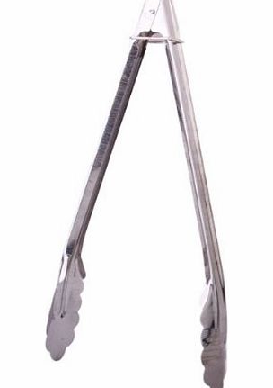 Generic 2Pcs Stainless Steel Kitchen Food/Salad/Scallop Tongs Serving Catering Clip BBQ Charcoal Long Closure Clip