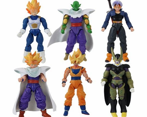 Generic 6x Anime Dragon Ball Characters With Changeable Faces 13cm-17cm PVC Action Figure