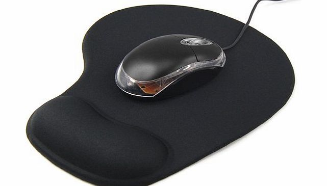 Generic Accessotech Black Comfort Wrist Gel Rest Support Mat Mouse Mice Pad Computer PC Laptop Soft