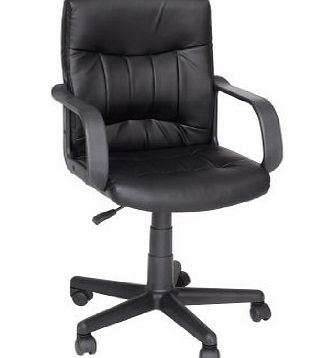 Generic Agenor Black Height Adjustment Office Furniture Office Chair Computer Chair with Arms with PVC Pads