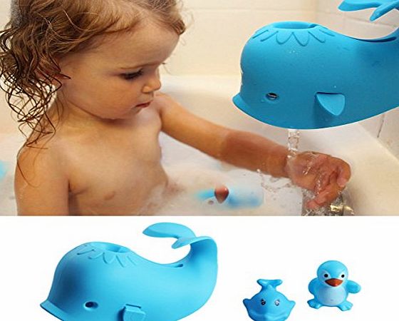 Generic Baby Bath Spout Cover - Faucet Cover Guard Protector for Kids and Toddlers - Child Bathroom Accessories Silicone Cover for Bathtub - Cute Tub Faucet Safety Spout Blue Whale