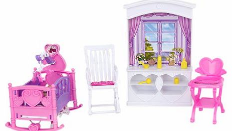 Generic Baby Nursery Room Furniture Play Set for Dolls of 11 1/2 Inches---Multicolor