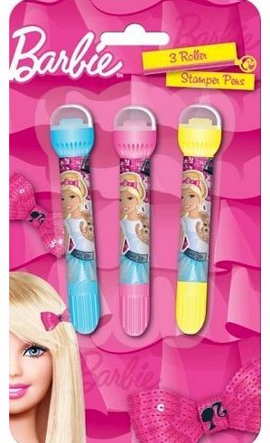 Barbie 3 Pack Stationery Character Roller Stamper Pens