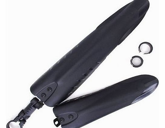 Generic Black Plastic Bicycle Front and Rear Mudguard Set