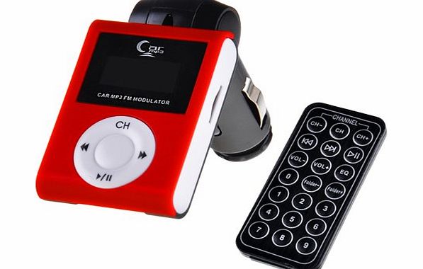 Generic Car MP3 Player Wireless FM Transmitter LCD Remote TF/USB 32GB Red