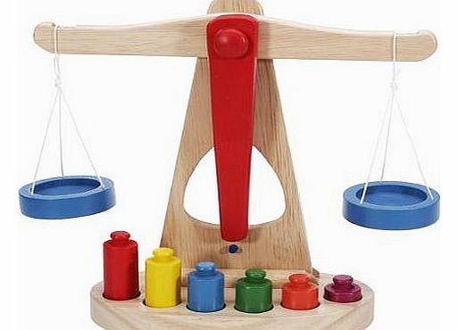 Generic Children Toy Wooden Balance Scale with 6 Weights, Great for Childrens Learning
