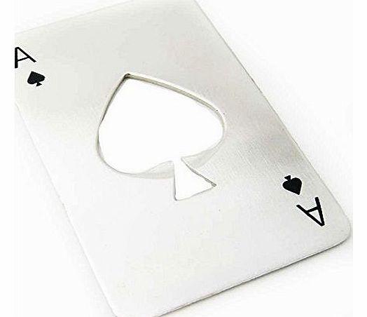  Stainless Steel Credit Card Poker Bottle Opener for Your Wallet - Silver