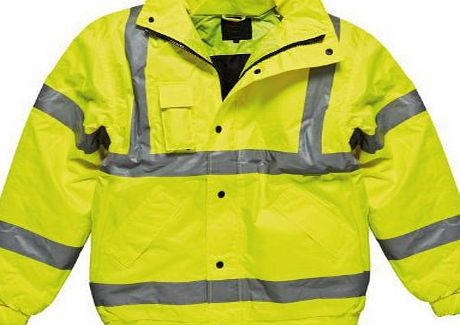 Generic Kids Hi Vis Bomber Jacket High Visibility Safety Clothing Yellow