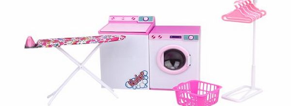 Generic Laundry Room Play Set Washer Dryer Table for Dolls of 11 1/2 Inches---Multicolor