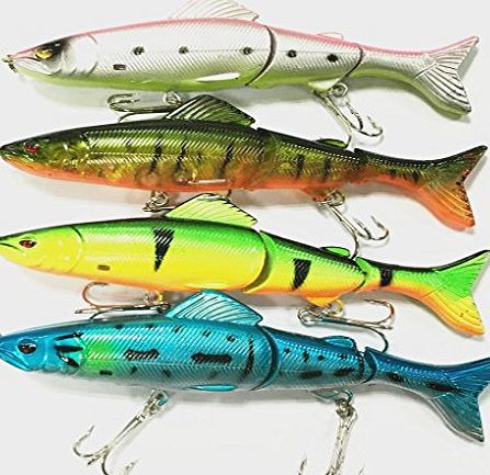 Generic Lot 4pcs Supertrip 13cm/18g 3 Segment Swimbait Lures Crankbaits Baits Hard Bait Fishing Lures