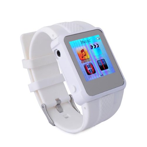 Often(TM) 4 GB Watch Shaped MP4 Player with Music Video Player E-book FM (White)