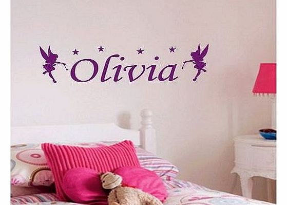 Personalised Fairy Wall Sticker, Any Name, Any Colour, Childs Bedroom.