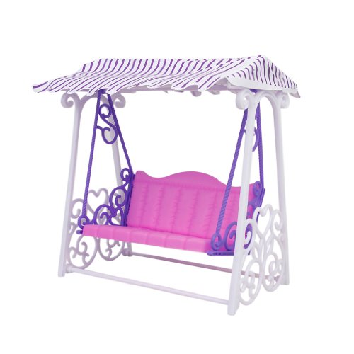 Generic Plastic Swing Play Set for 11 1/2 Inches (29 cm) Doll---White Pink Purple