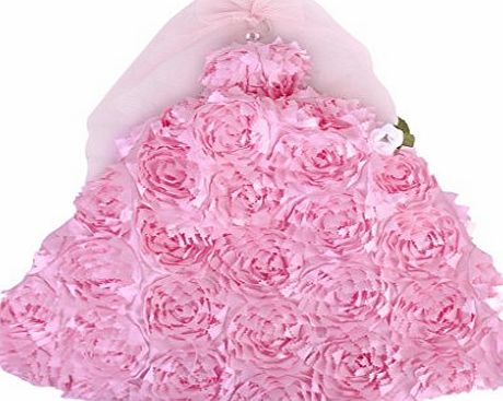 Generic Princess Doll Bridal Wedding Dress Gown with Veil 11 Inches---Pink
