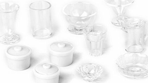 Generic Set of 11pcs Miniature Plastic Household Kitchen Containers Vessel for 1/12 Doll House