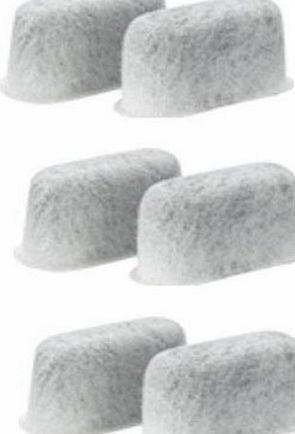 Generic Six Charcoal Water Filters for use in Cuisinart Coffee Machines- 1 Year Supply