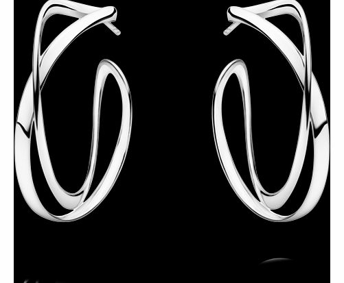 Georg Jensen Silver Infinity Large Hoop Earrings