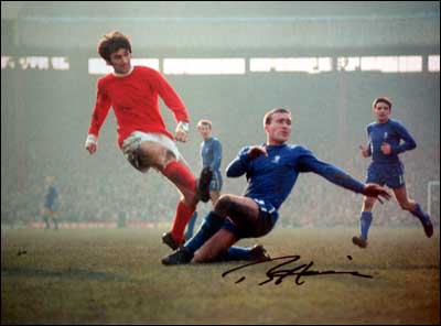 George Best and Ron Harris photo signed by Ron Harris