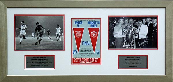 George Best and#8211; Signed 1968 European Cup presentation
