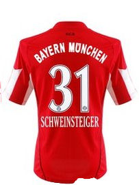 German teams Adidas 2010-11 Bayern Munich Home Shirt (Schweinsteiger