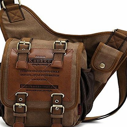 GESU Mens Vintage Canvas Leather Military Utility Shoulder Messenger Bags