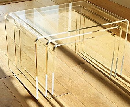 Get Acrylic Photo Frames NEST OF 3 TABLES - 8mm Clear Acrylic, Diamond Polished Edges, British Made
