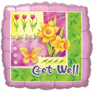 get Well Flower Garden 18`` Foil Balloon In a Box