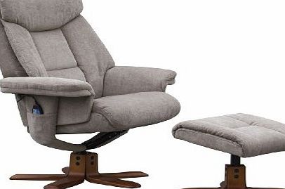 GFA The Exmouth - Fabric Massage Swivel Recliner Chair in Mink