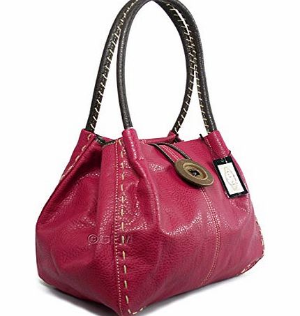 GFM Fashion GFM Designer boutique Trendy (PLL-00)(btn) Faux Leather Button feature Handbag Shoulder Bag (PLL-00)(btn)