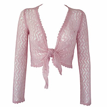Gharani Strok Pink crochet mohair mix shrug