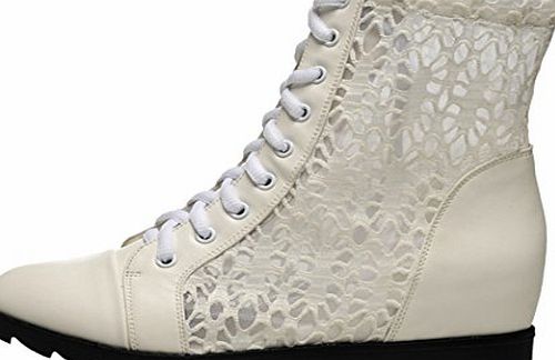 Womens Spring Summer In Elevator Sexy Mesh Wedge Heel Casual High Top Boot Size 38 EU White
