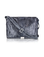 Ghibli Dark Blue Python Messenger Bag