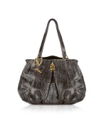 Ghibli Gray Python Skin Satchel Bag