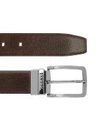 Men` Reversible Black/Dark Brown Genuine Leather Belt