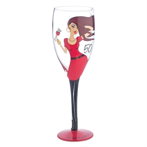 Giant 50th Champagne Glass - Chic Birthday Girl
