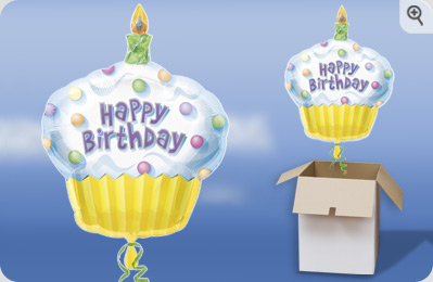 Giant `appy Birthday`Cupcake Balloon in a Box
