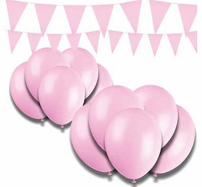 Giant Bunting and Balloon Set - Pink