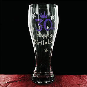 giant Happy 30th Birthday Glass