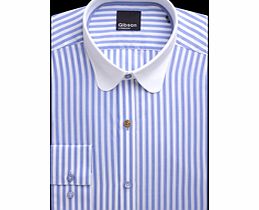 Gibson Blue and White Stripe Shirt with Penny