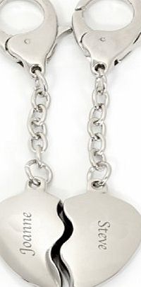 Gift Cookie Engraved Two Heart Keyring - FREE PERSONALISATION - Perfect for Valentines Day, Wedding, Anniversary, Birthday, Christmas, Couples by Gift Cookie