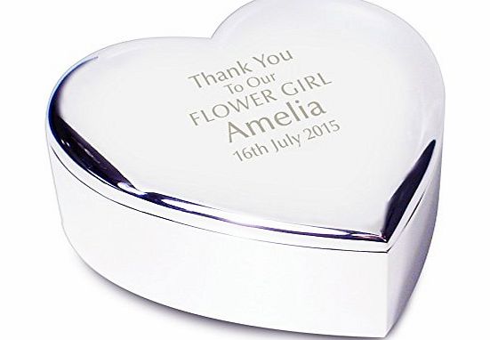 Gift Cookie Flower Girl Heart Trinket - Personalised Laser Engraving