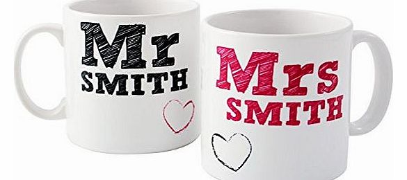 Gift Cookie Mr and Mrs Personalised Mug Set