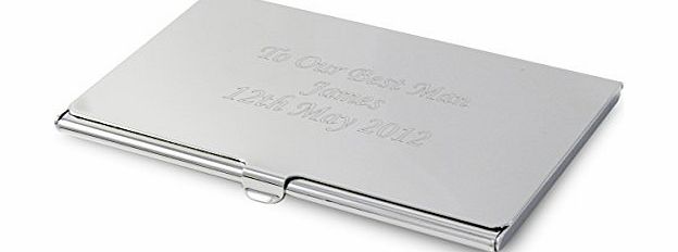 Gift Cookie Personalised Business Card Holder - Silver Plated. Engraved Free.