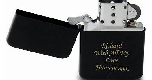 Gift Cookie Personalised Engraved Black Lighter, Great Fathers Day, Birthday or Christmas present
